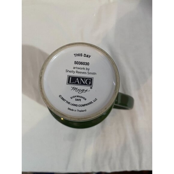 2007 Lang Mugs "This Day" Thou art My Sons Green Coffee Mug with Lid - Picture 5 of 5
